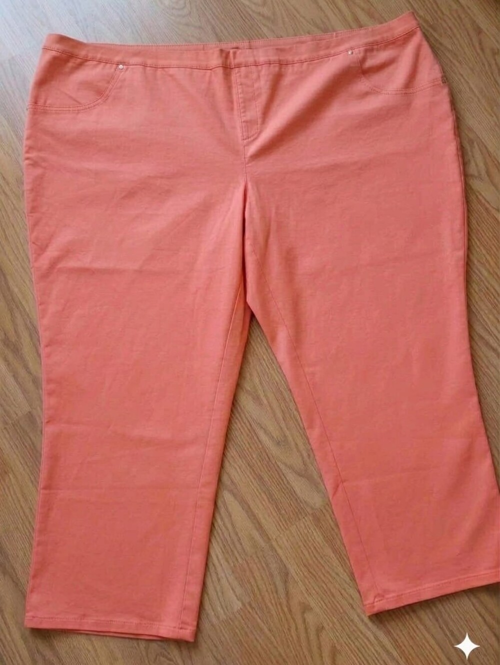 H By Halston Everyday Stretch Straight-Leg Crop Pants in Melon 3X New - Picture 3 of 3